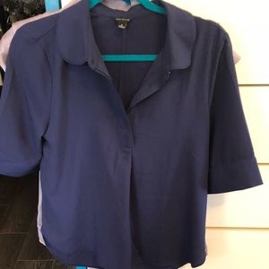 Navy Ann Taylor Short sleeve Blouse Sz. SM